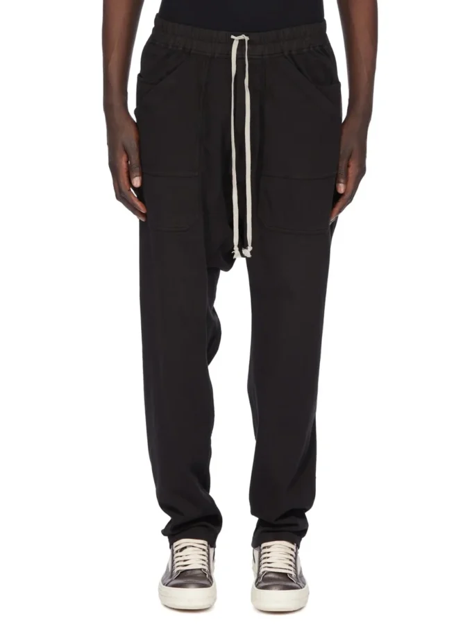 DRKSHDW FW25 CONCORDIANS CLASSIC CARGO TREKKOORD IN ZWART COMPACT ZWAAR JERSEY DU02E7370RIG-09 DRKSHDW FW25 CONCORDIANS CLASSIC CARGO TREKKOORD IN ZWART COMPACT ZWAAR JERSEY DU02E7370RIG-09