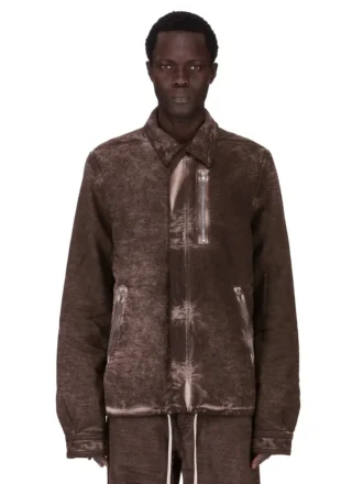 DRKSHDW FW25 CONCORDIANS CONCEALED ZIPFRONT JKT IN DRKDUST GEBORSTELD KATOEN. DU02E7775BMO-78