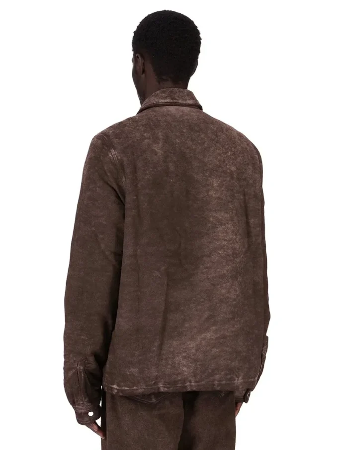 DRKSHDW FW25 CONCORDIANS CONCEALED ZIPFRONT JKT IN DRKDUST GEBORSTELD KATOEN. DU02E7775BMO-78 DRKSHDW FW25 CONCORDIANS CONCEALED ZIPFRONT JKT IN DRKDUST GEBORSTELD KATOEN. DU02E7775BMO-78