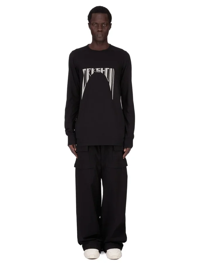 DRKSHDW FW25 CONCORDIANS LEVEL LS T IN ZWART MEDIUM GEWICHT KATOENEN JERSEY DU02E7260RNEP4-0908