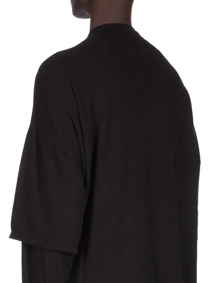 DRKSHDW FW25 CONCORDIANS TOMMY HUSTLER SWEAT IN ZWART DUBBEL GEBORSTELD T-SHIRT DU02E7266JDB-09