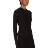 RICK OWENS FW25 CONCORDIANS CROPPED HOODED RIB LS T IN ZWARTE RAININO RIB JERSEY. RP02E4210RJR-09 RICK OWENS FW25 CONCORDIANS CROPPED HOODED RIB LS T IN ZWARTE RAININO RIB JERSEY. RP02E4210RJR-09