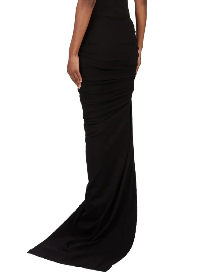 RICK OWENS FW25 CONCORDIANS EDFU ROK IN ZWARTE DUBBEL GEBORSTELDE JERSEY DS02E7337JDB-09 RICK OWENS FW25 CONCORDIANS EDFU ROK IN ZWARTE DUBBEL GEBORSTELDE JERSEY DS02E7337JDB-09