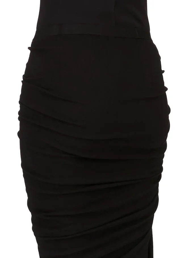 RICK OWENS FW25 CONCORDIANS EDFU ROK IN ZWARTE DUBBEL GEBORSTELDE JERSEY DS02E7337JDB-09 RICK OWENS FW25 CONCORDIANS EDFU ROK IN ZWARTE DUBBEL GEBORSTELDE JERSEY DS02E7337JDB-09