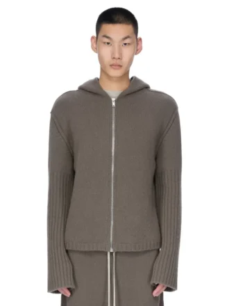 RICK OWENS FW25 CONCORDIANS PRECOLLECTION HOODIE MET RITS IN DUST LAS PALMAS CASHMERE BREIWERK. RU02E1666KLWS-34 RICK OWENS FW25 CONCORDIANS PRECOLLECTION HOODIE MET RITS IN DUST LAS PALMAS CASHMERE BREIWERK. RU02E1666KLWS-34