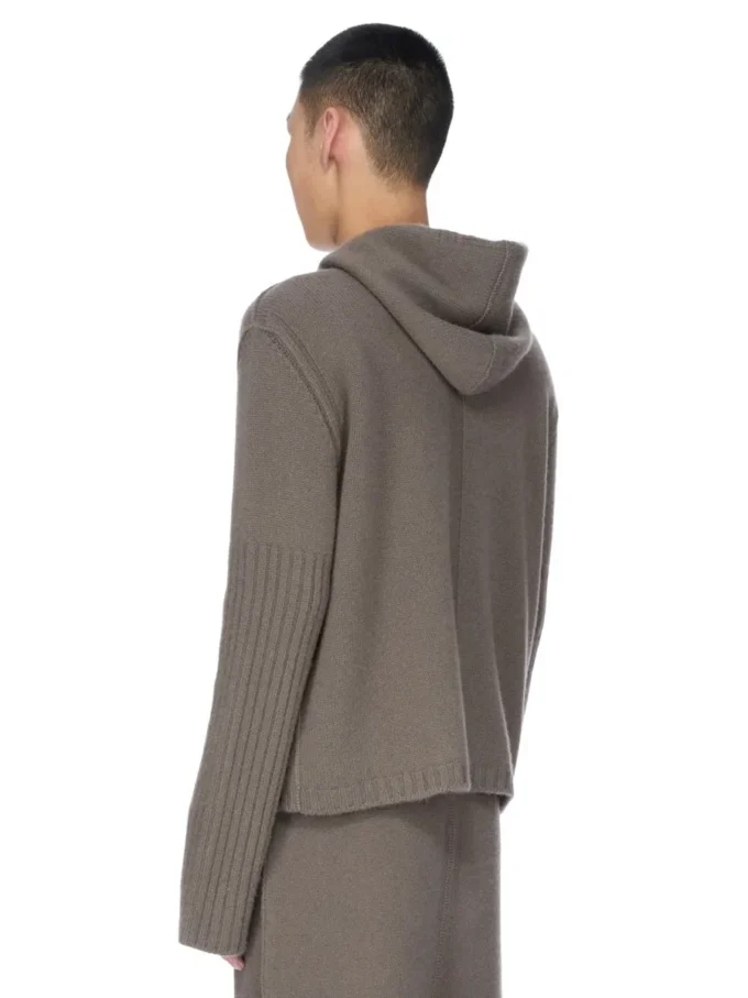 RICK OWENS FW25 CONCORDIANS PRECOLLECTION HOODIE MET RITS IN DUST LAS PALMAS CASHMERE BREIWERK. RU02E1666KLWS-34 RICK OWENS FW25 CONCORDIANS PRECOLLECTION HOODIE MET RITS IN DUST LAS PALMAS CASHMERE BREIWERK. RU02E1666KLWS-34
