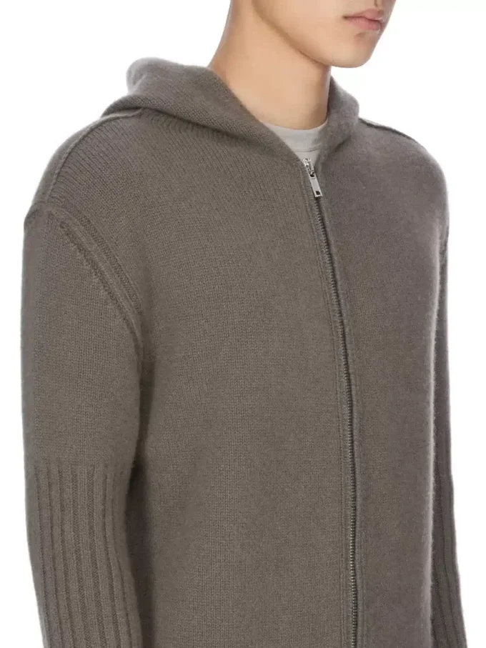 RICK OWENS FW25 CONCORDIANS PRECOLLECTION HOODIE MET RITS IN DUST LAS PALMAS CASHMERE BREIWERK. RU02E1666KLWS-34 RICK OWENS FW25 CONCORDIANS PRECOLLECTION HOODIE MET RITS IN DUST LAS PALMAS CASHMERE BREIWERK. RU02E1666KLWS-34