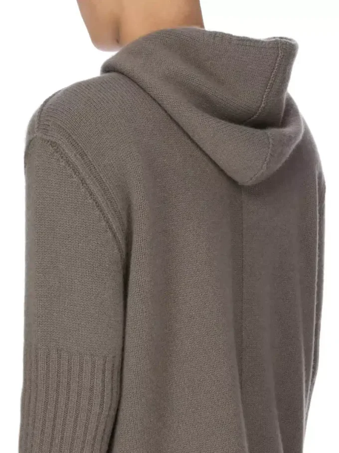 RICK OWENS FW25 CONCORDIANS PRECOLLECTION HOODIE MET RITS IN DUST LAS PALMAS CASHMERE BREIWERK. RU02E1666KLWS-34 RICK OWENS FW25 CONCORDIANS PRECOLLECTION HOODIE MET RITS IN DUST LAS PALMAS CASHMERE BREIWERK. RU02E1666KLWS-34