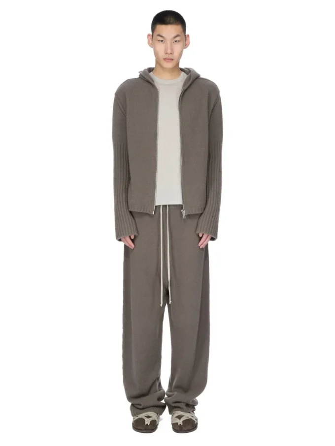 RICK OWENS FW25 CONCORDIANS PRECOLLECTION HOODIE MET RITS IN DUST LAS PALMAS CASHMERE BREIWERK. RU02E1666KLWS-34 RICK OWENS FW25 CONCORDIANS PRECOLLECTION HOODIE MET RITS IN DUST LAS PALMAS CASHMERE BREIWERK. RU02E1666KLWS-34