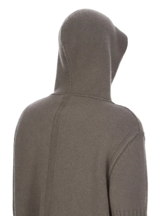 RICK OWENS FW25 CONCORDIANS PRECOLLECTION HOODIE MET RITS IN DUST LAS PALMAS CASHMERE BREIWERK. RU02E1666KLWS-34 RICK OWENS FW25 CONCORDIANS PRECOLLECTION HOODIE MET RITS IN DUST LAS PALMAS CASHMERE BREIWERK. RU02E1666KLWS-34
