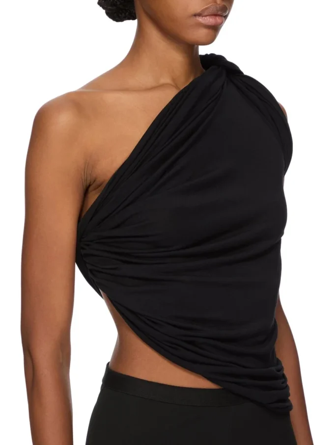 RICK OWENS LILIES FW25 CONCORDIANS ANITA TOP IN VISCOSE CREPE JERSEY LI02E3110RV-09